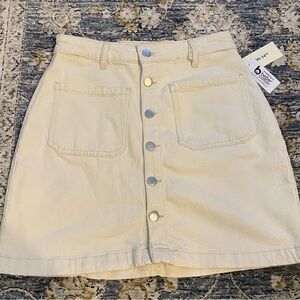 On 34th Cream Button-Front Skirt